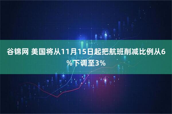 谷锦网 美国将从11月15日起把航班削减比例从6%下调至3%